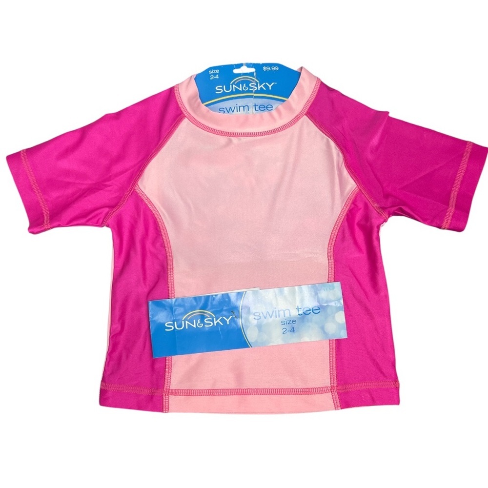 Sun & Sky Swim Tee Pink Size 2-4 Kids